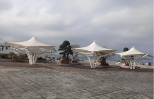 ?？跒硰V場(chǎng)膜結(jié)構(gòu)工程完工